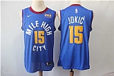 Nuggets 15 Nikola Jokic Blue Nike Swingman Jersey,baseball caps,new era cap wholesale,wholesale hats